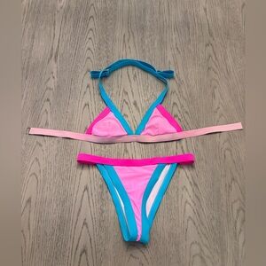 SHEIN Colorblock Neon Bikini Set Size S